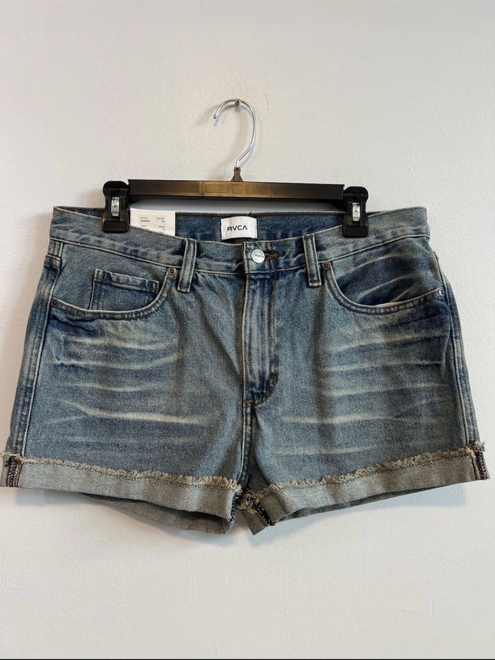 RVCA Wanderist Cuffed Denim Shorts Size 31 NWT